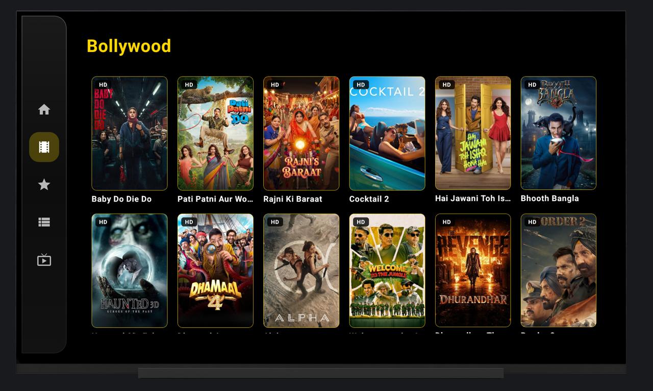Pikashow TV Bollywood grid
